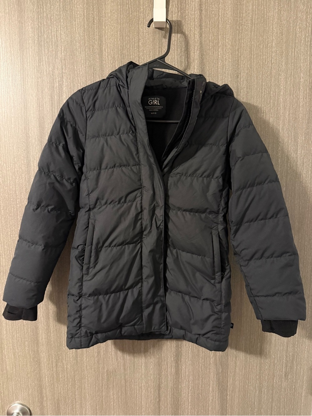 Athleta Girl Navy-Black Hooded Puffer Jacket